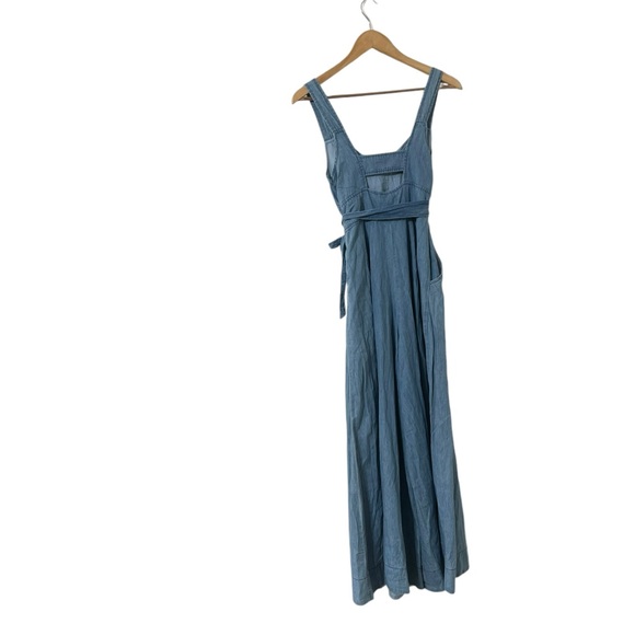 ANTHROPOLOGIE Chambray Wide Leg Jumpsuit - Picture 8 of 13
